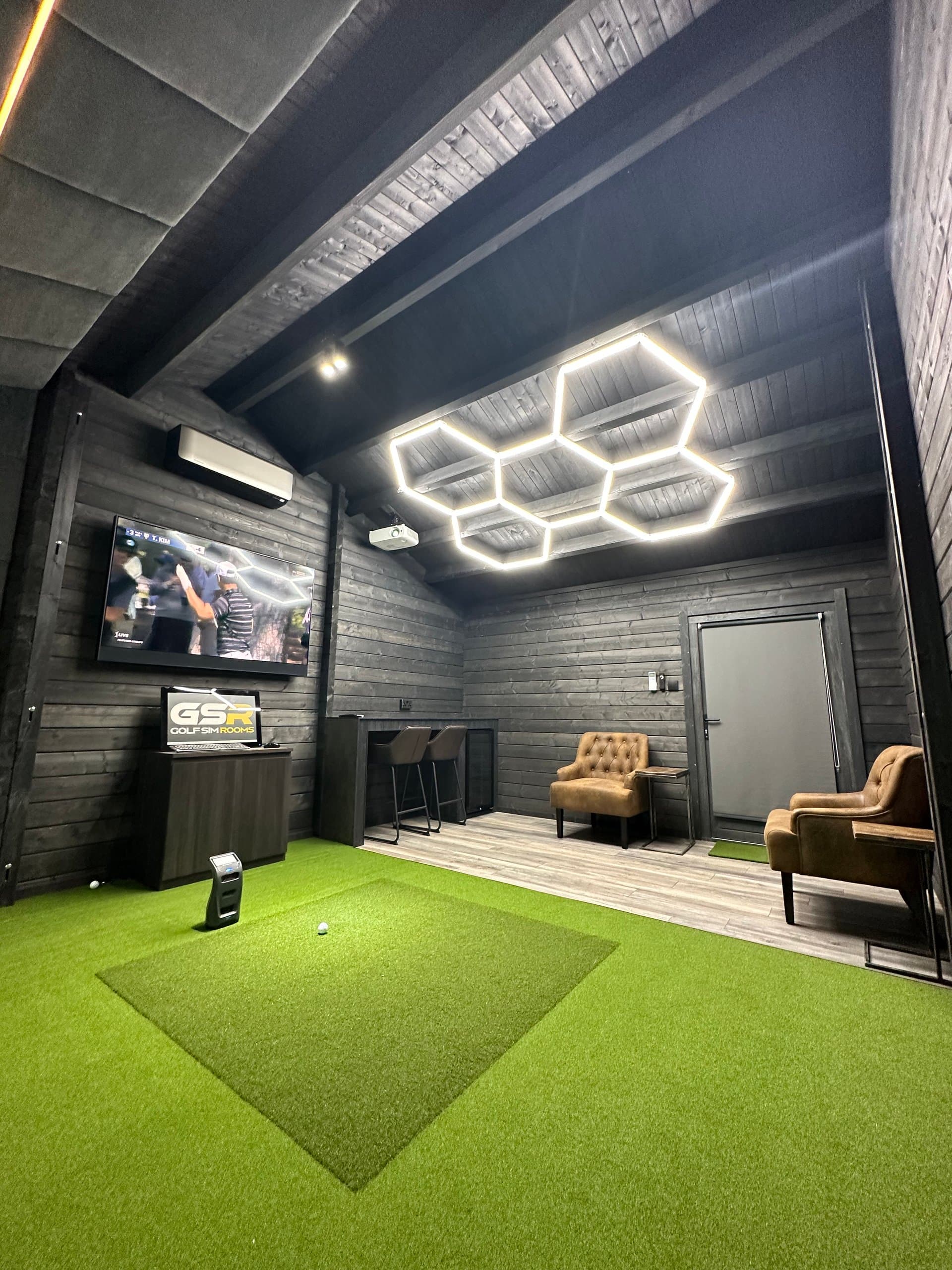 inside a golf simulator